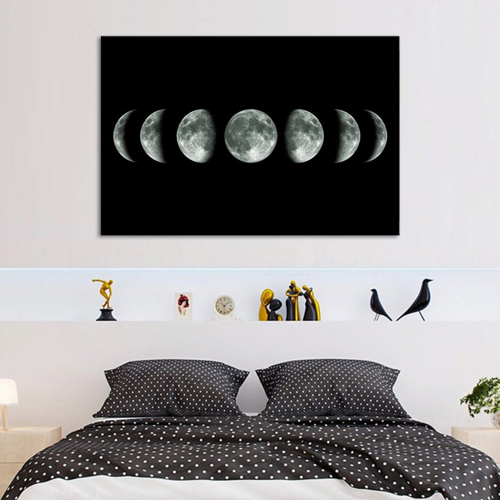 Moon Cycle Multi Panel Canvas Wall Art
