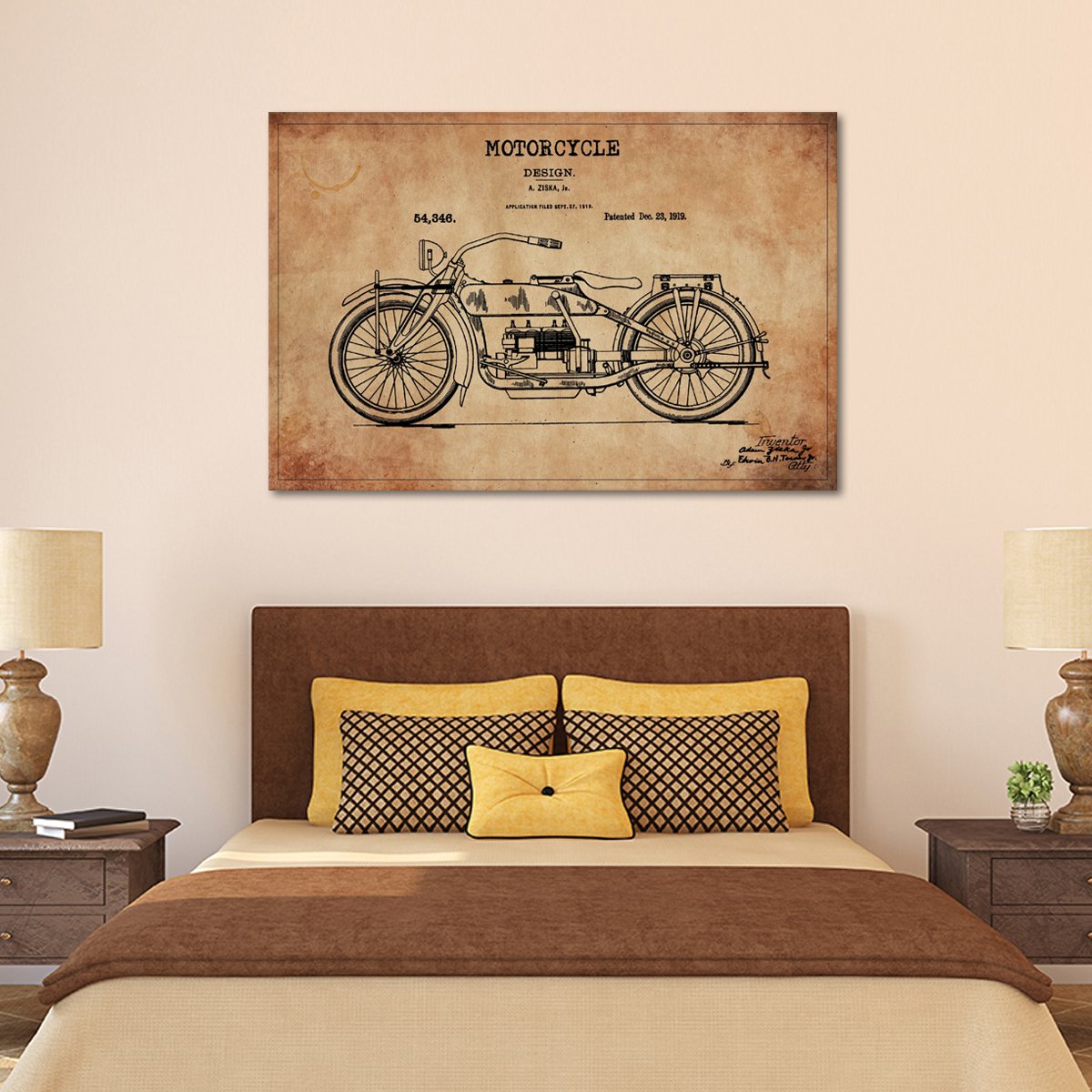 Motorcycle Patent Canvas Wall Art