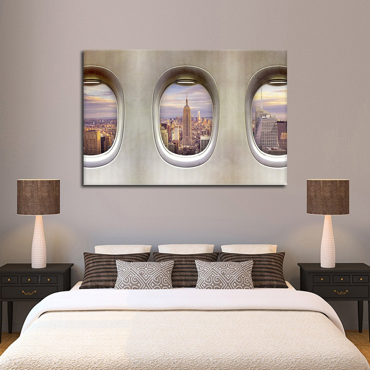 NYC From Window Seat Multi Panel Canvas Wall Art