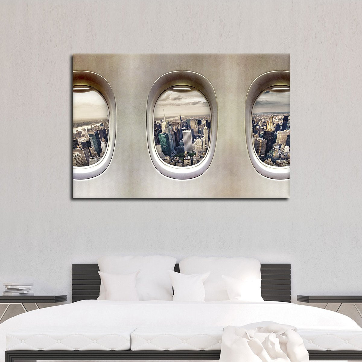 NYC Plane View Multi Panel Canvas Wall Art