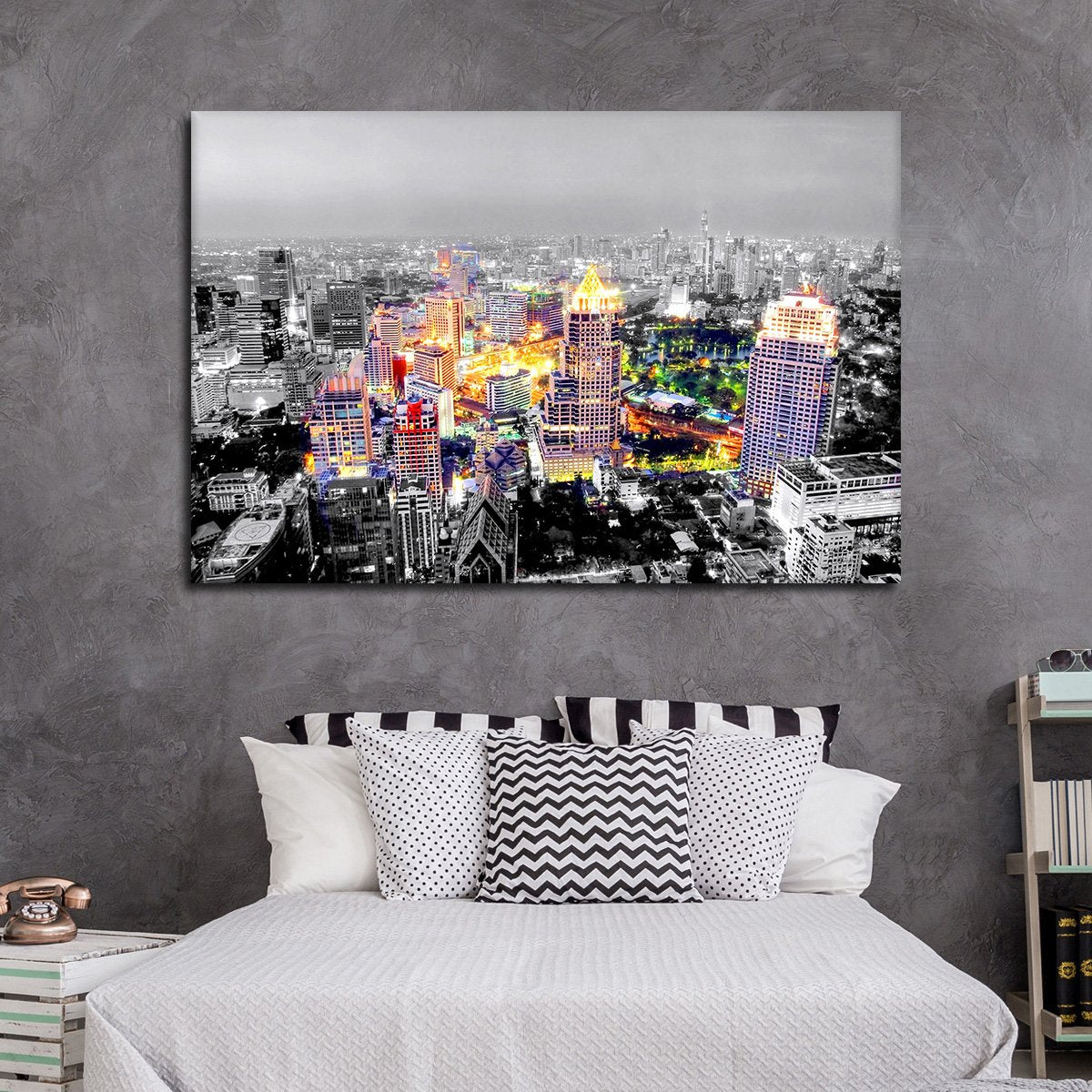 Night In Bangkok Pop Multi Panel Canvas Wall Art