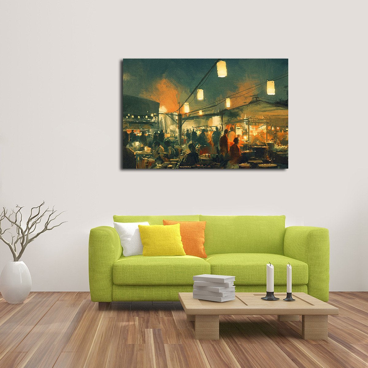 Night Market Multi Panel Canvas Wall Art