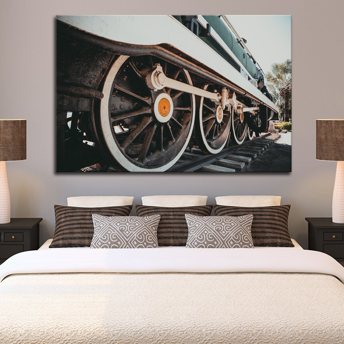 Old Train Multi Panel Canvas Wall Art