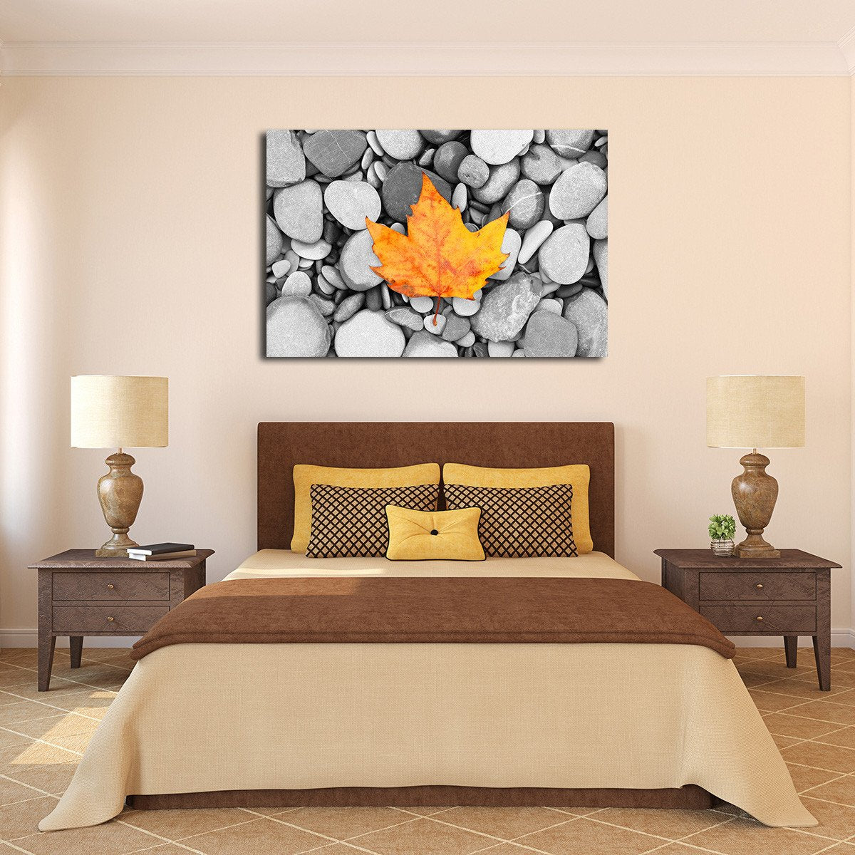 Orange Leaf Multi Panel Canvas Wall Art