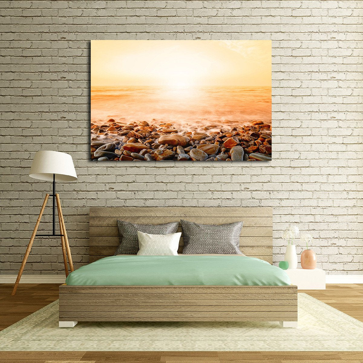 Orange Sunset Multi Panel Canvas Wall Art