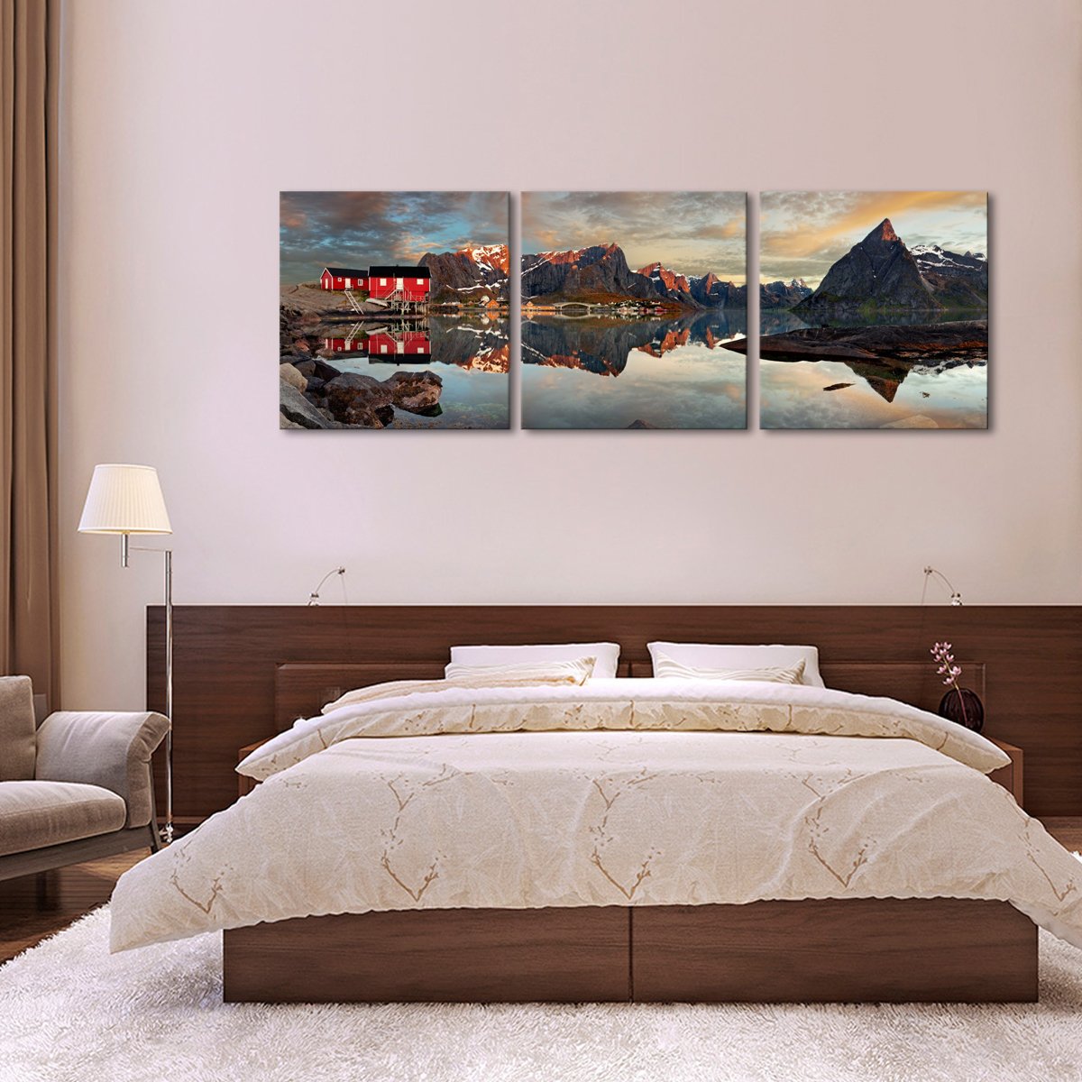 Panoramic Lake Multi Panel Canvas Wall Art