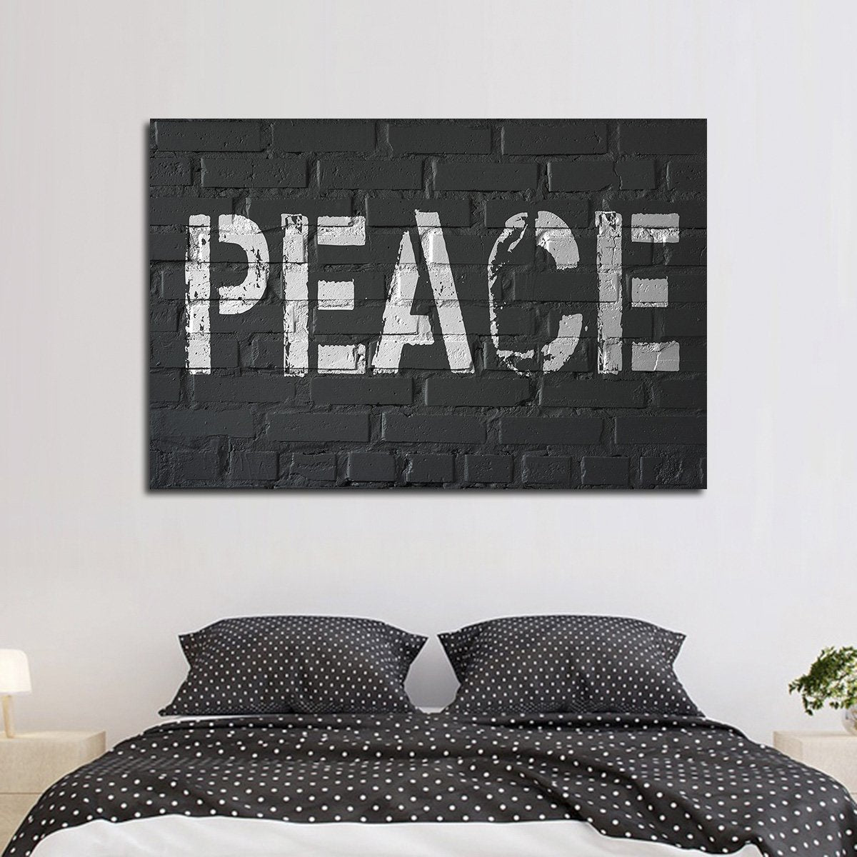 Peace Brick Wall Multi Panel Canvas Wall Art