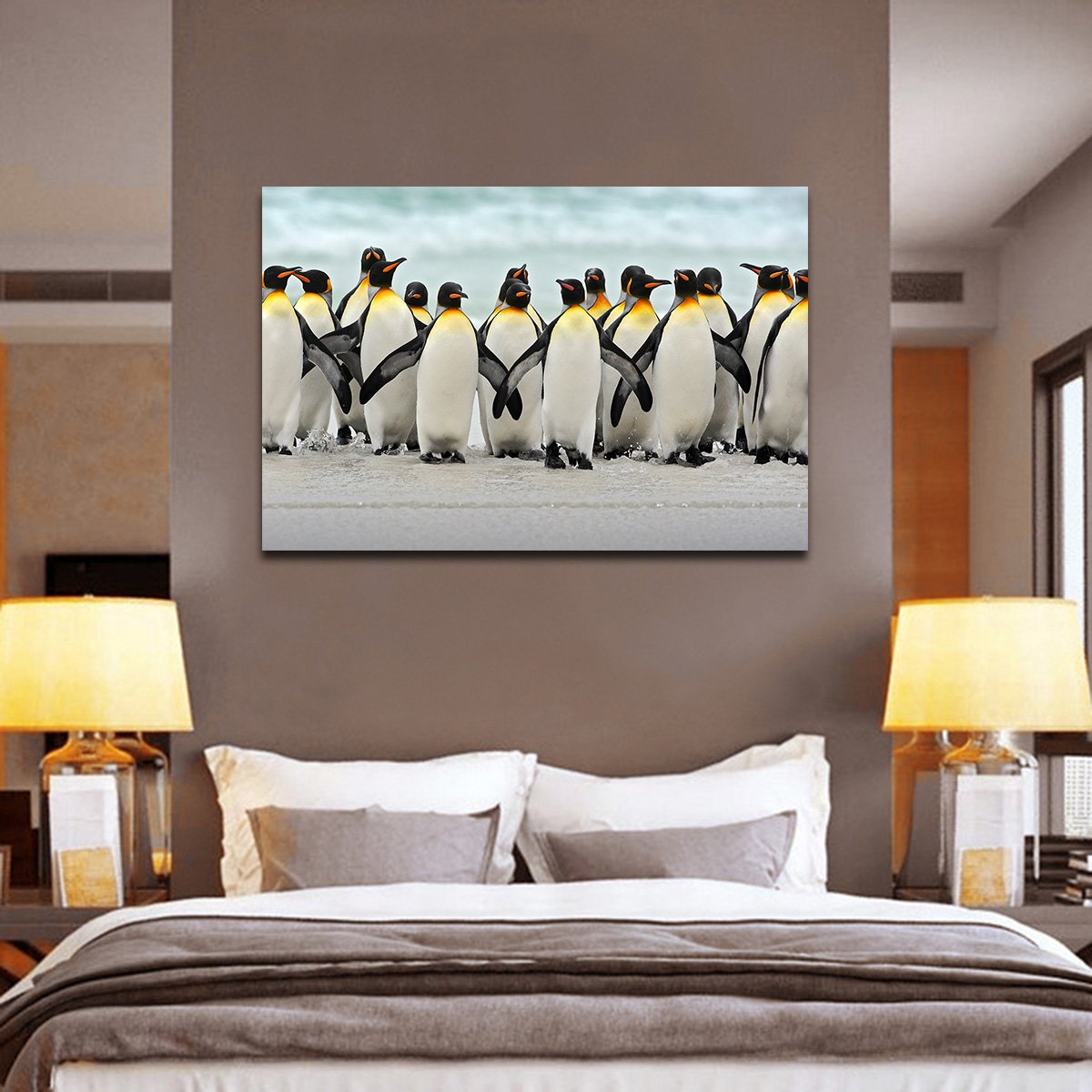 Penguins Multi Panel Canvas Wall Art