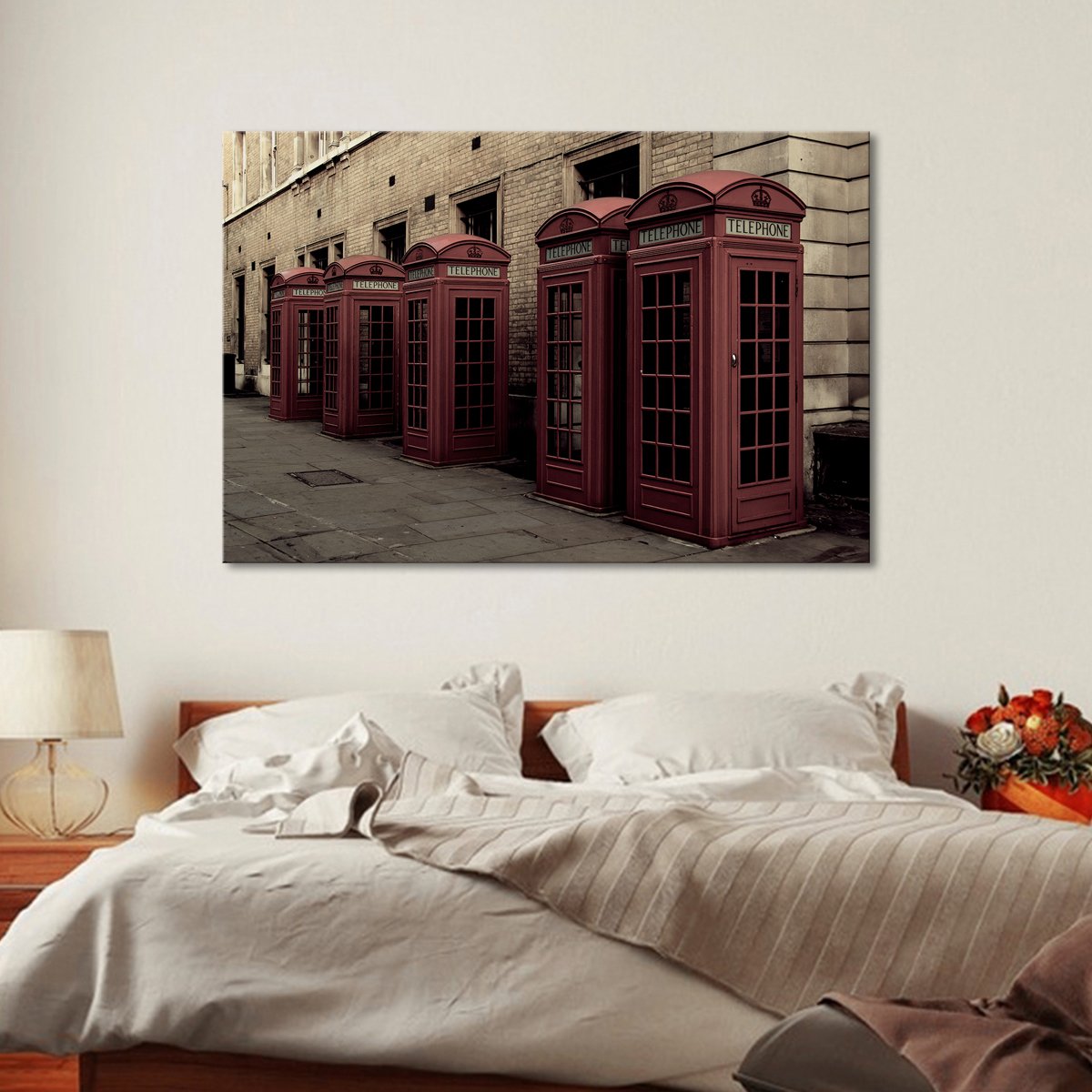 Phone Booth Multi Panel Canvas Wall Art