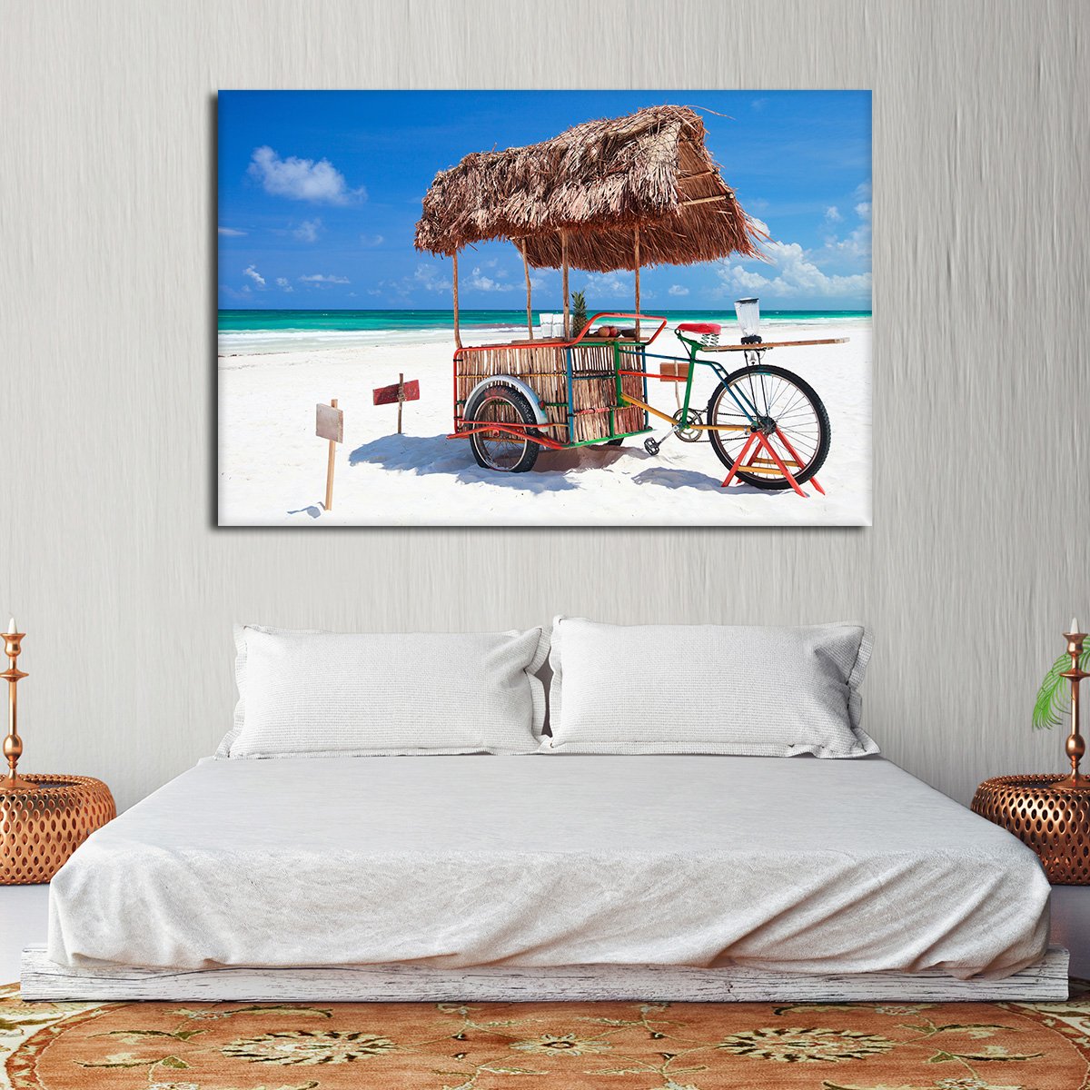 Pina Colada By The Shore Multi Panel Canvas Wall Art
