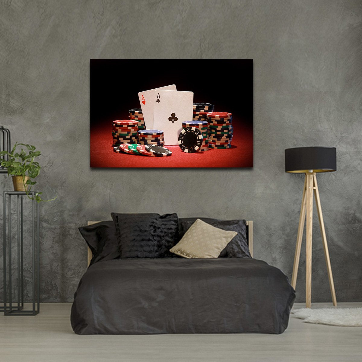 Poker Face Multi Panel Canvas Wall Art