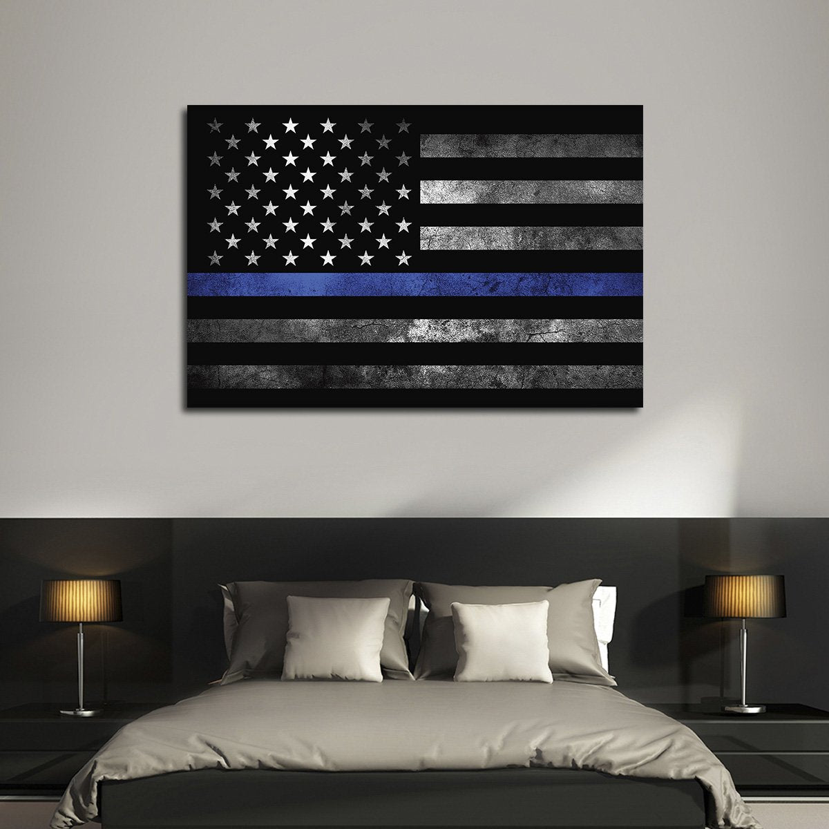 Police Flag Multi Panel Canvas Wall Art