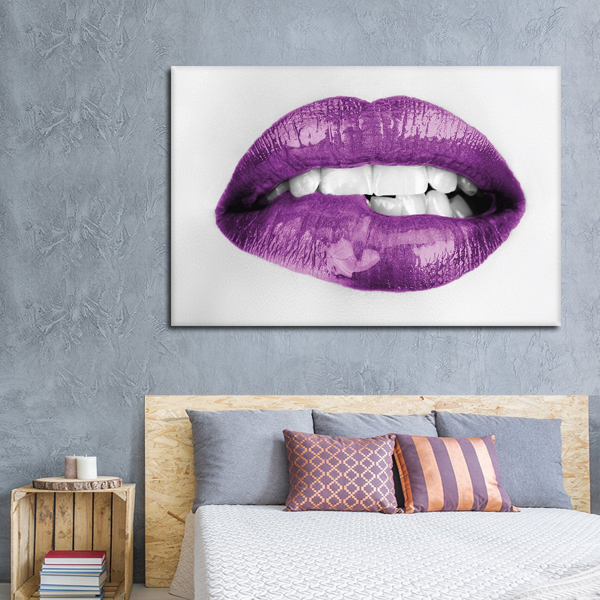 Purple Lips Multi Panel Canvas Wall Art