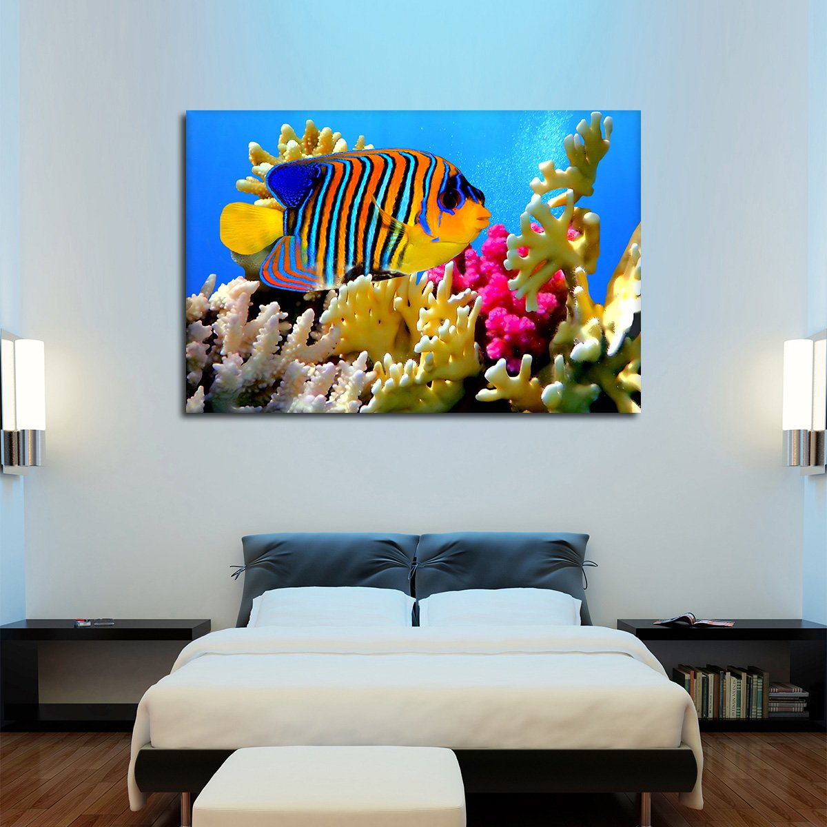 Queen Angelfish Multi Panel Canvas Wall Art