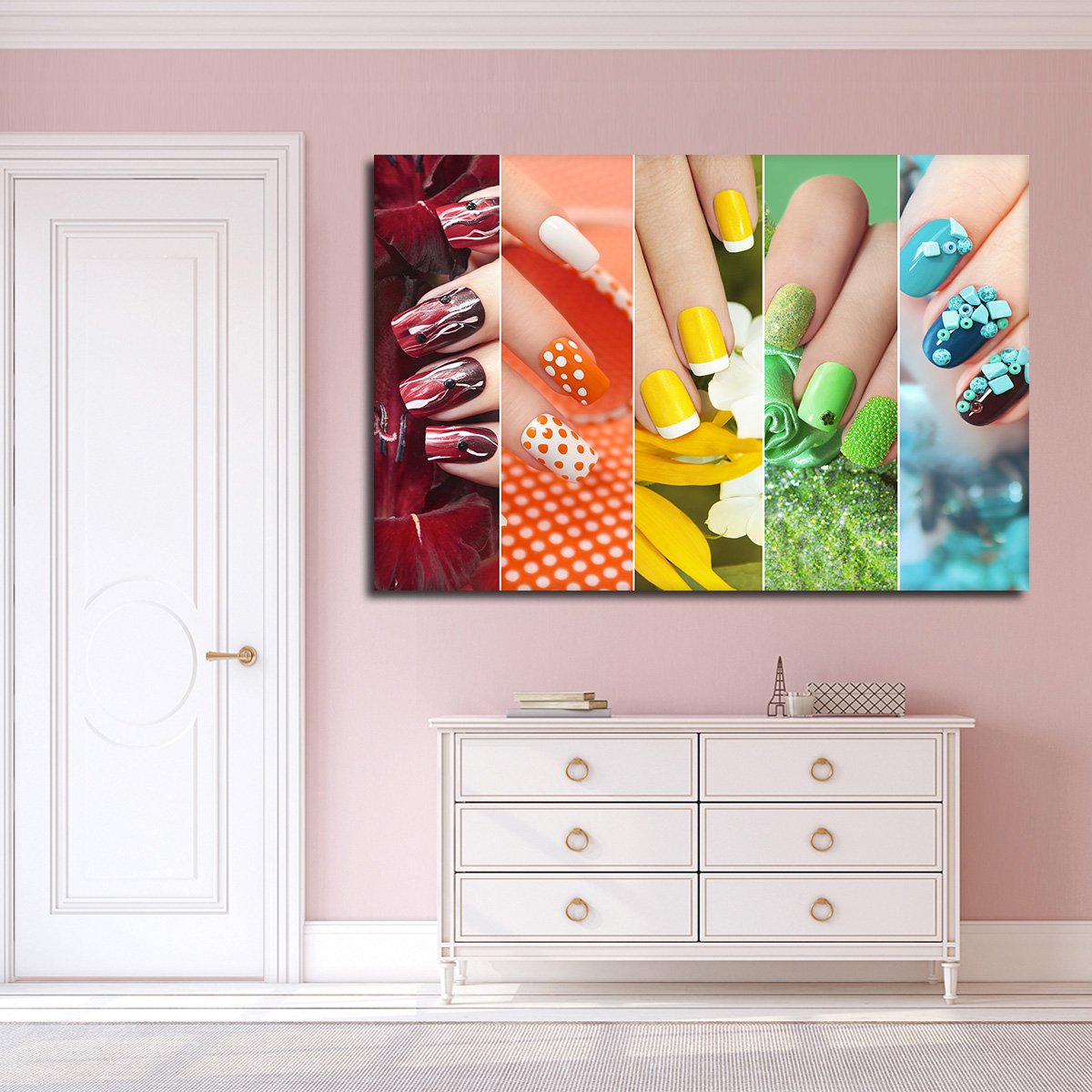 Rainbow Nails Multi Panel Canvas Wall Art