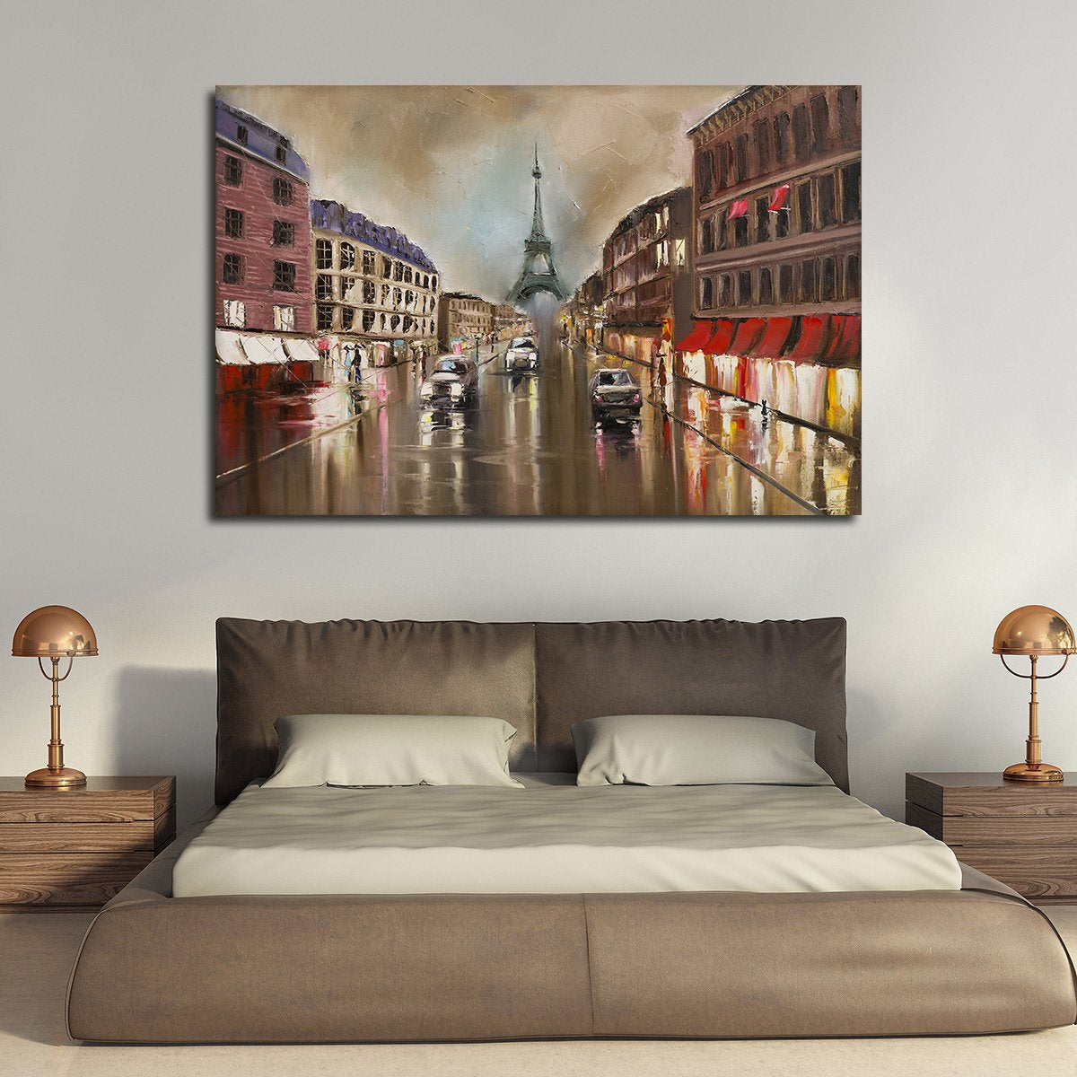 Rainy Day in Paris Multi Panel Canvas Wall Art