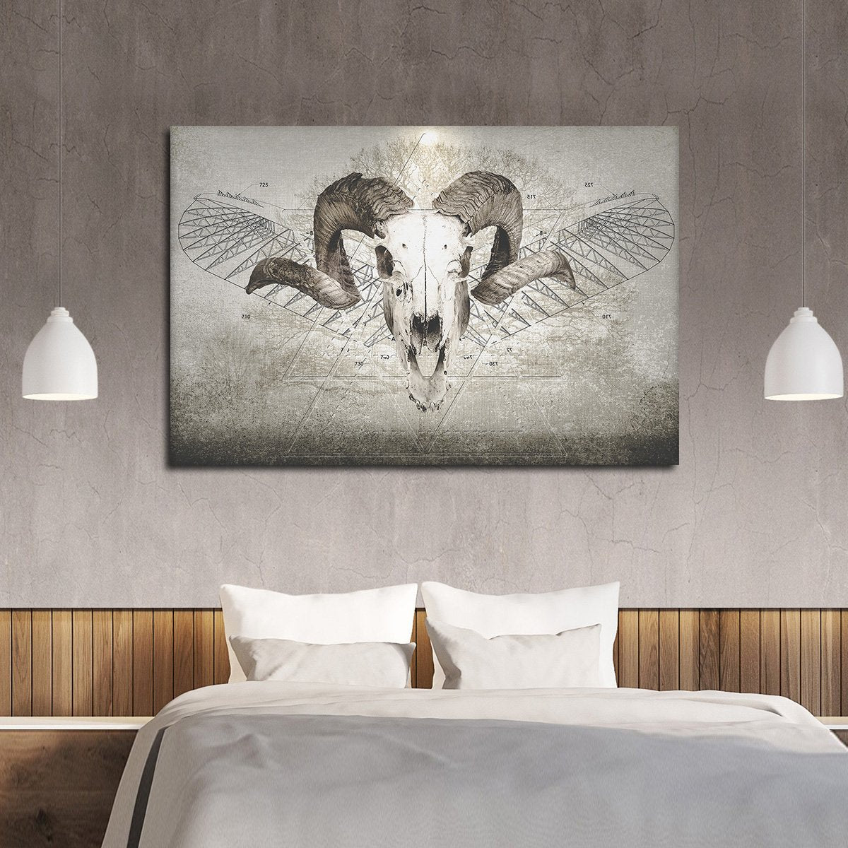 Ram Skull Multi Panel Canvas Wall Art