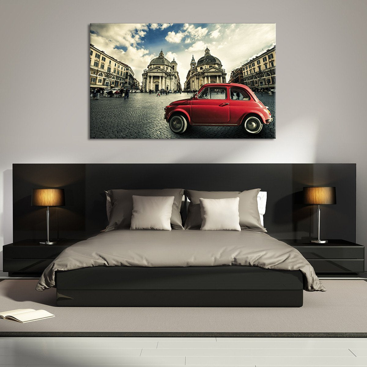 Red Car Multi Panel Canvas Wall Art