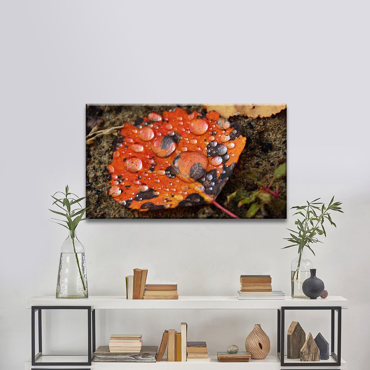Red Leaf Multi Panel Canvas Wall Art