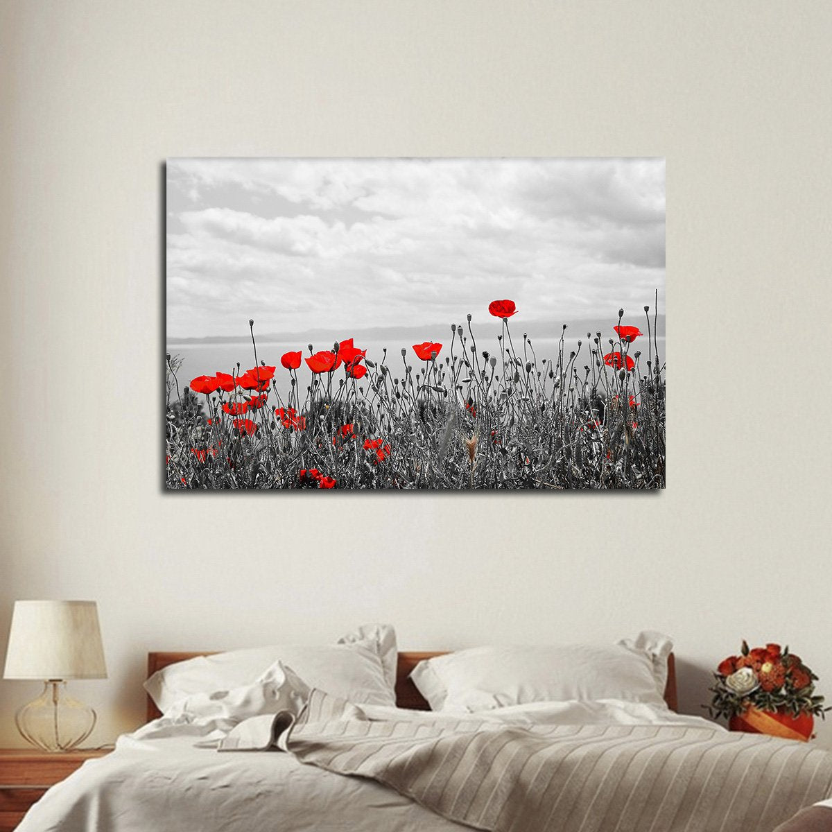 Red Poppy Fields Pop Multi Panel Canvas Wall Art