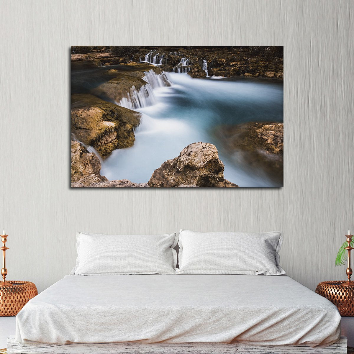 Relaxing Waterfall Multi Panel Canvas Wall Art