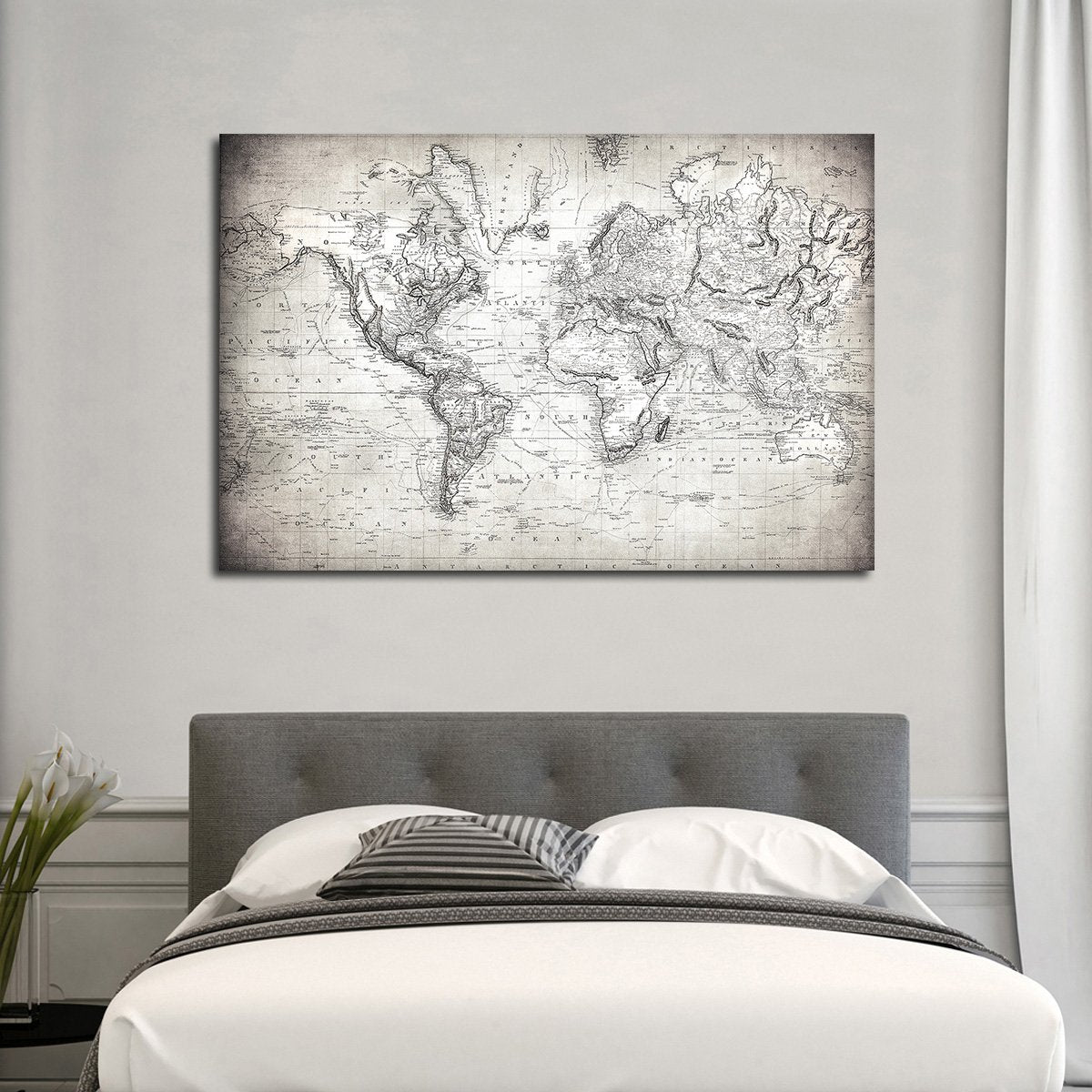 Represent the World Map Multi Panel Canvas Wall Art