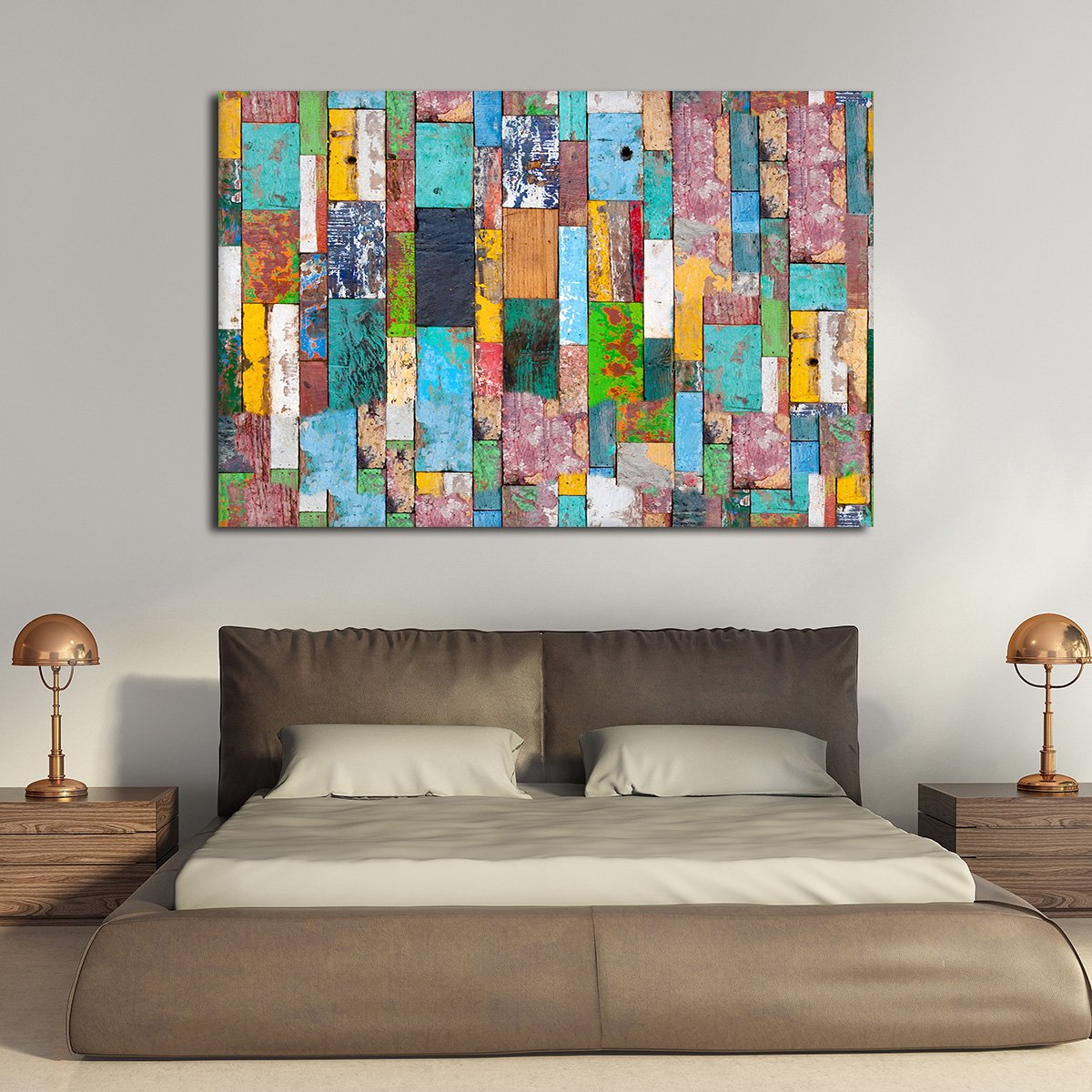 Retro Wood Multi Panel Canvas Wall Art