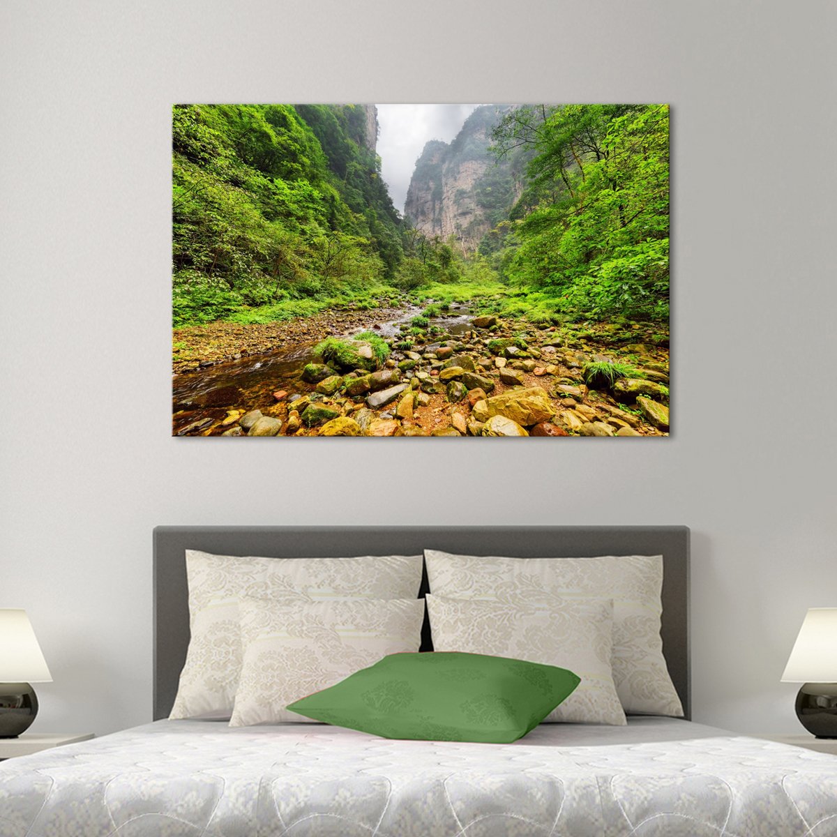 River Among Woods Multi Panel Canvas Wall Art