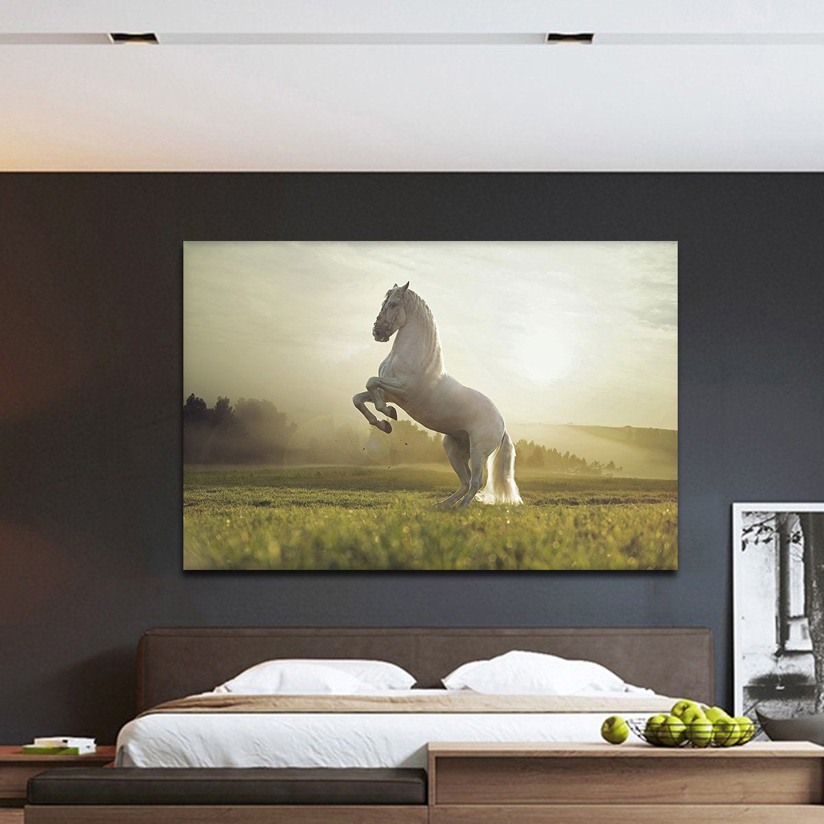 Royal White Horse Multi Panel Canvas Wall Art