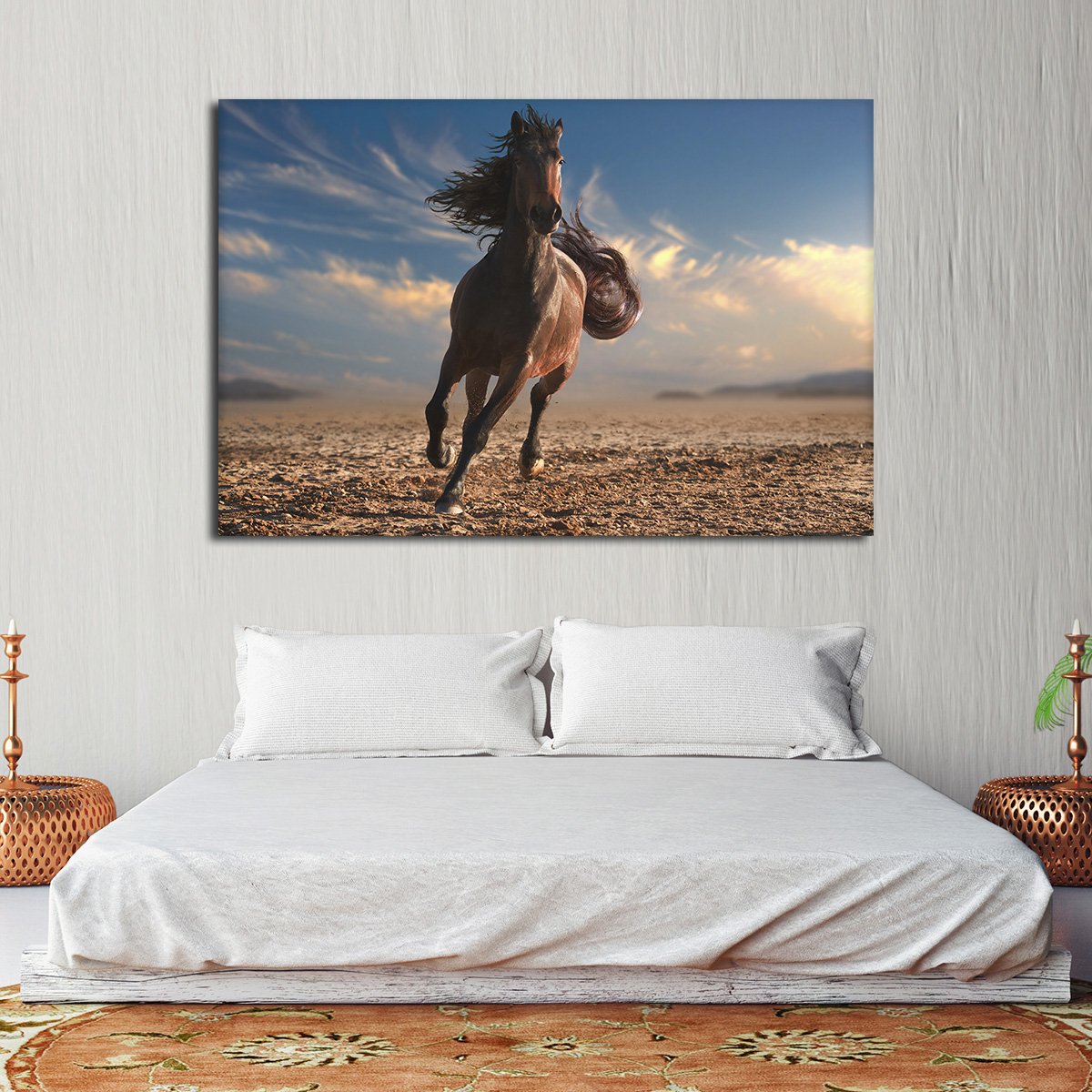 Running Horse Multi Panel Canvas Wall Art