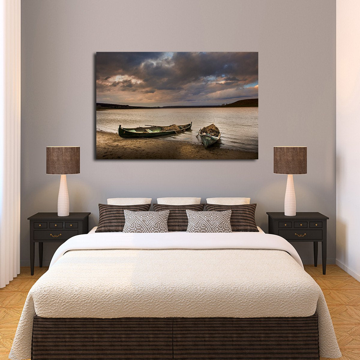 Rusting Fishing Boat Multi Panel Canvas Wall Art