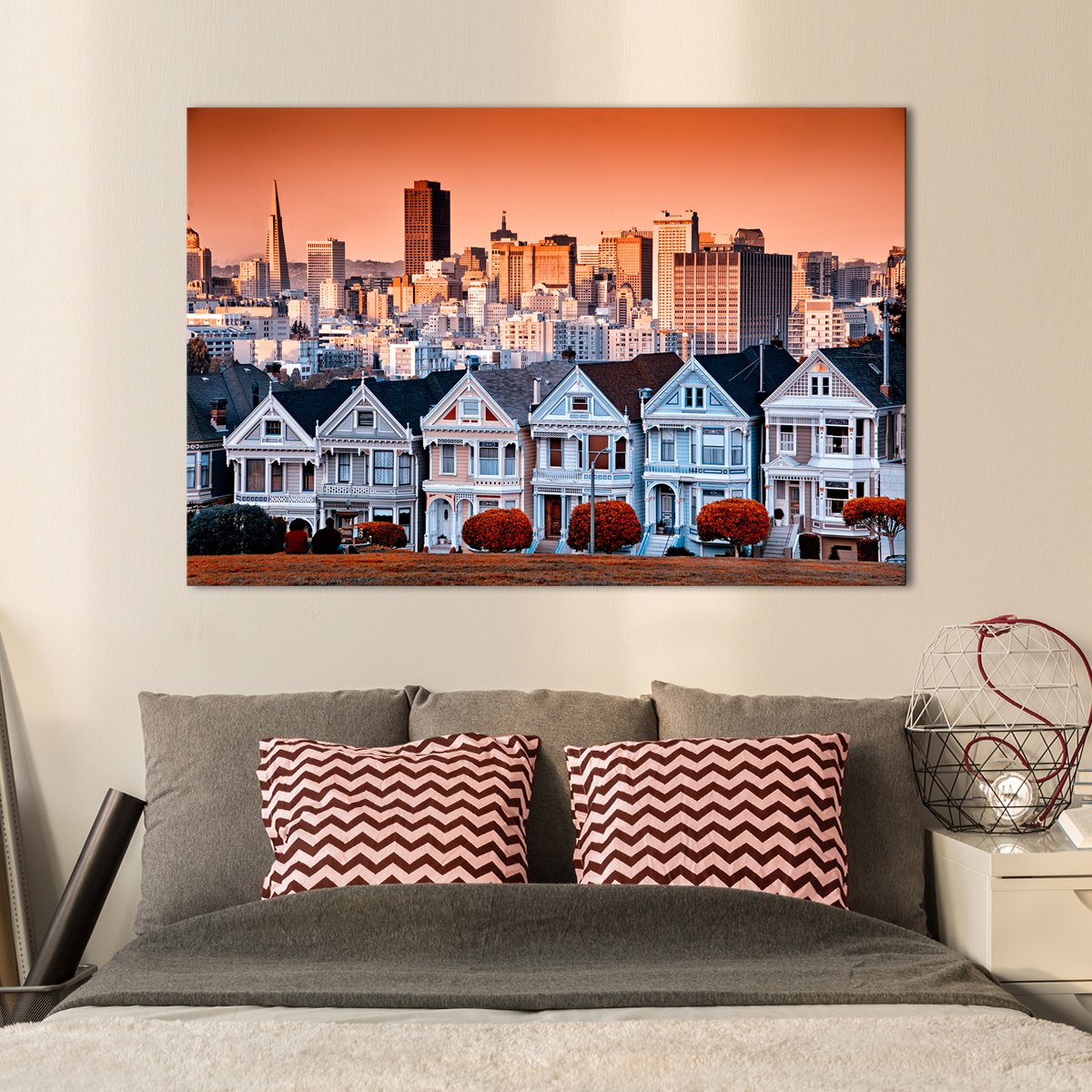 San Francisco Houses Multi Panel Canvas Wall Art