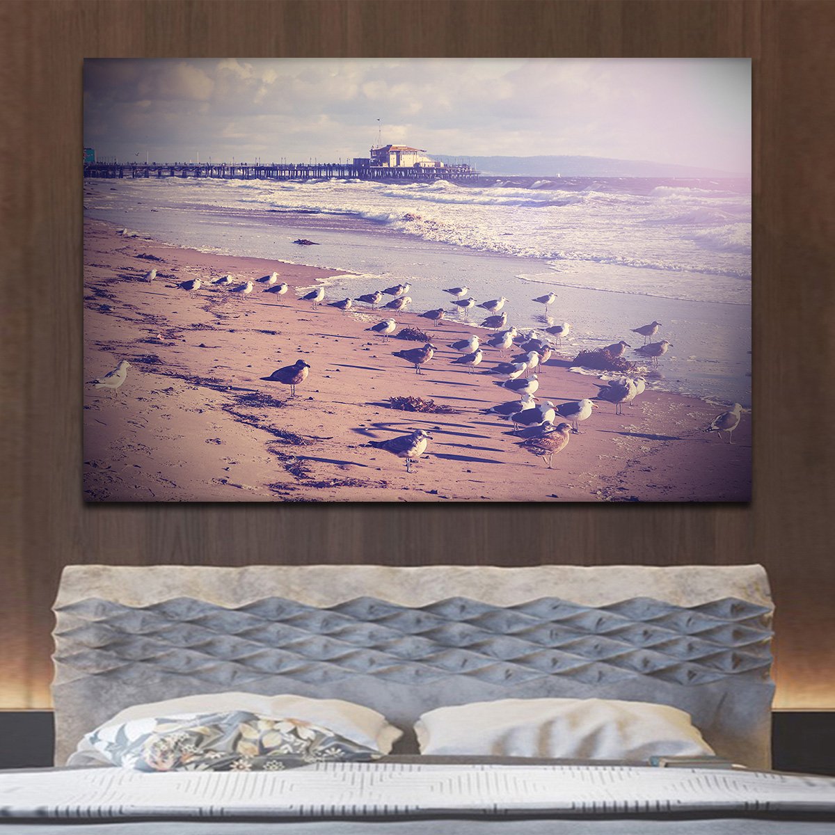 Santa Monica Beach Multi Panel Canvas Wall Art