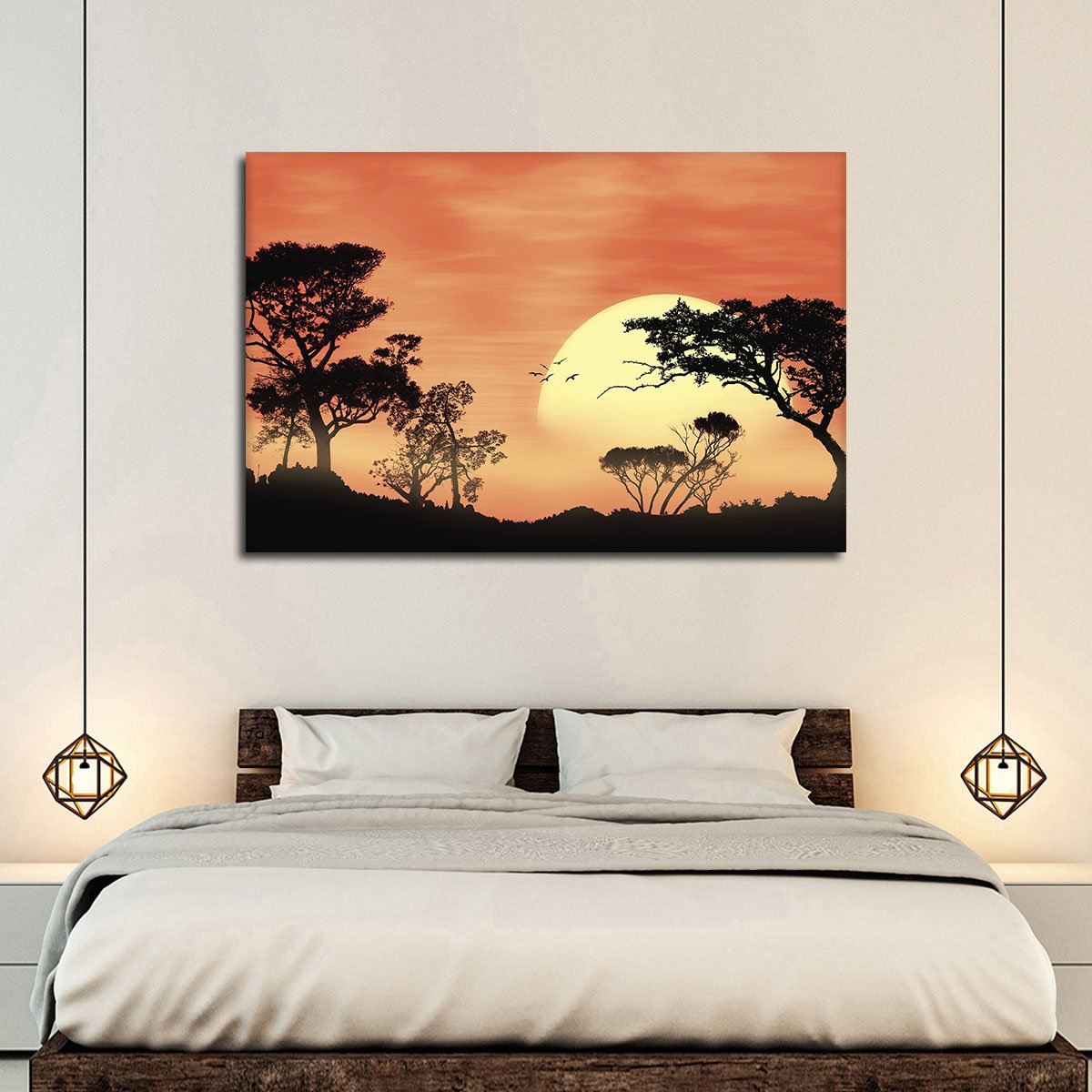 Savanna Sunset Multi Panel Canvas Wall Art