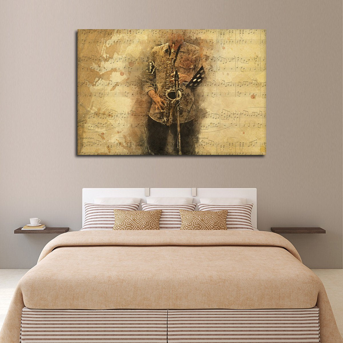 Saxophone Tunes Multi Panel Canvas Wall Art