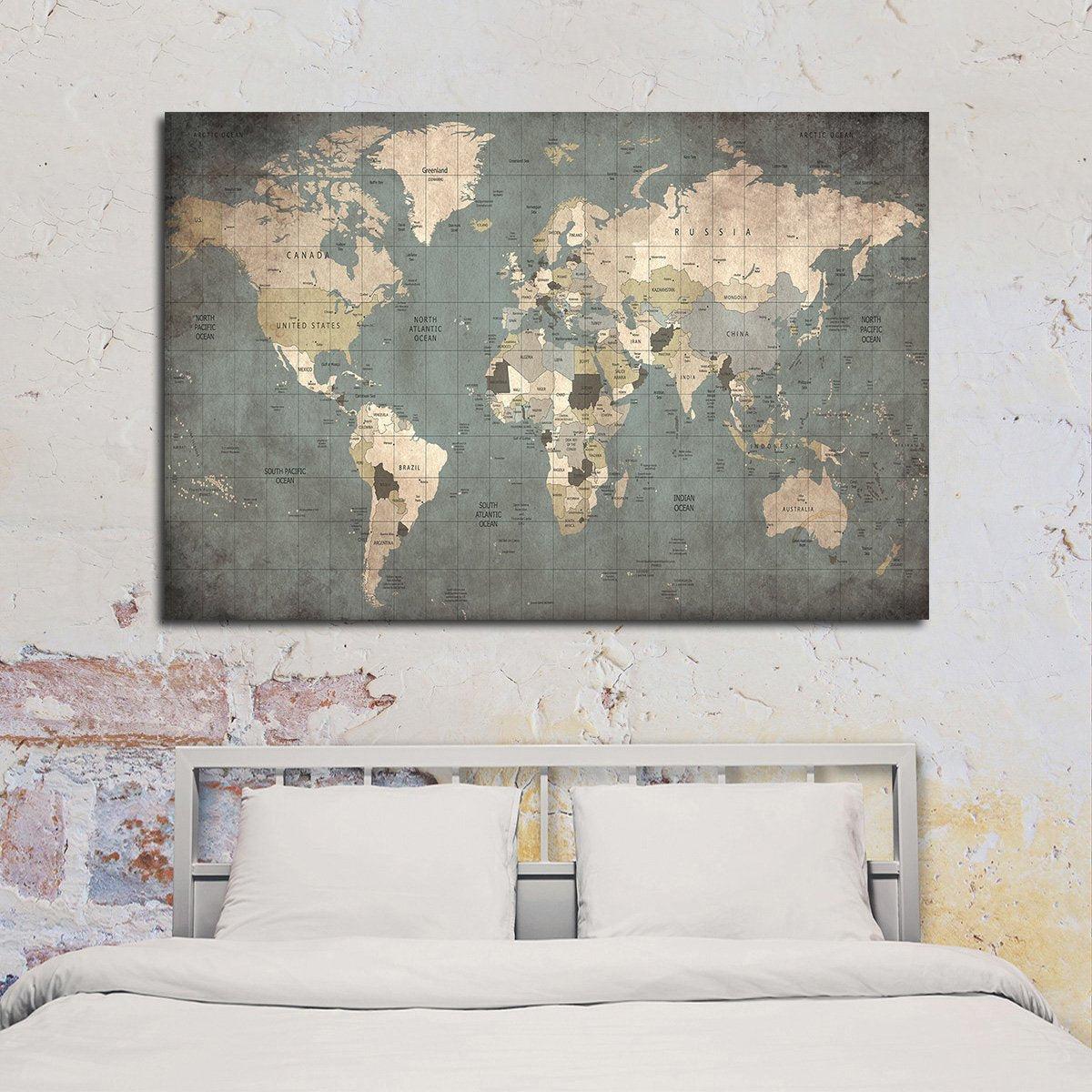 Seek Locations Map Multi Panel Canvas Wall Art