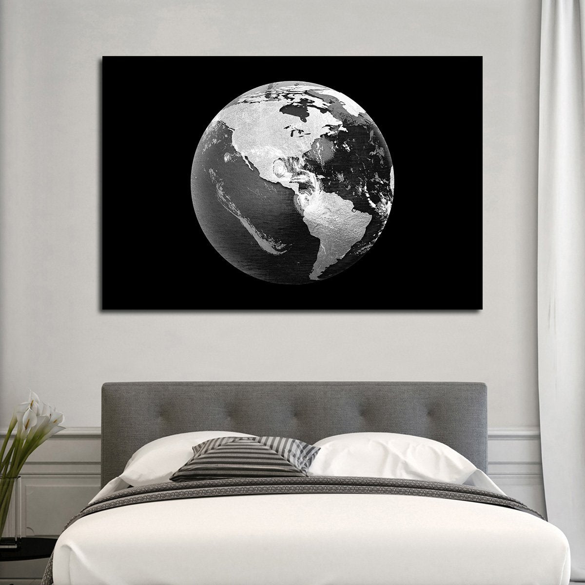 Silver Globe Multi Panel Canvas Wall Art