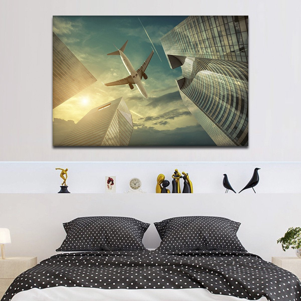 Skyscraper Flight Multi Panel Canvas Wall Art