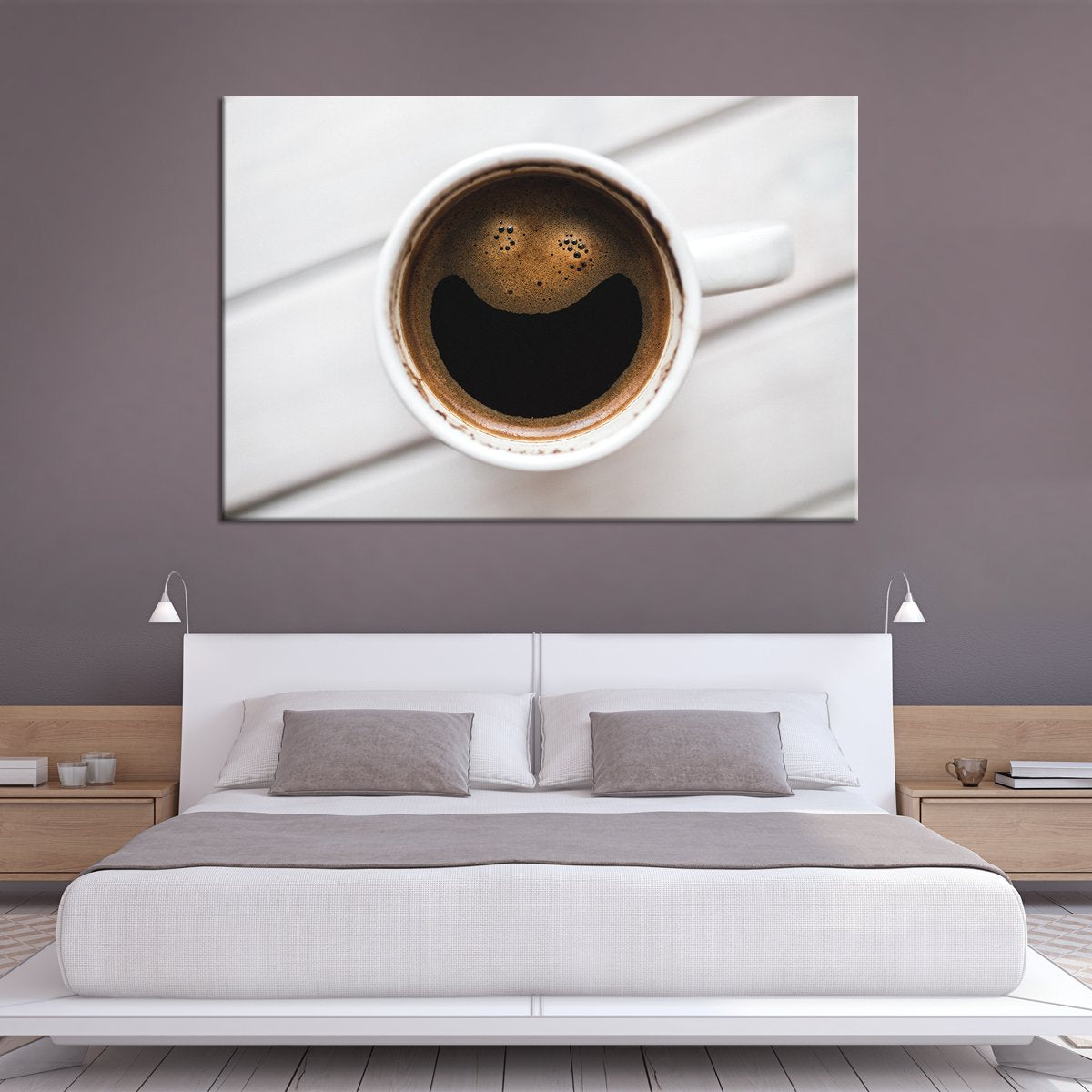 Smiley Coffee Multi Panel Canvas Wall Art