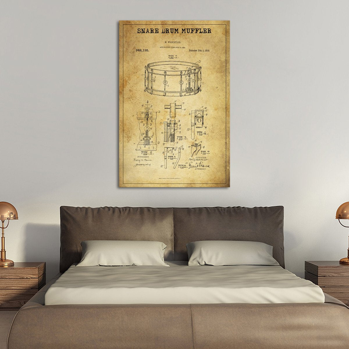 Snare Drum Muffler Patent Canvas Wall Art