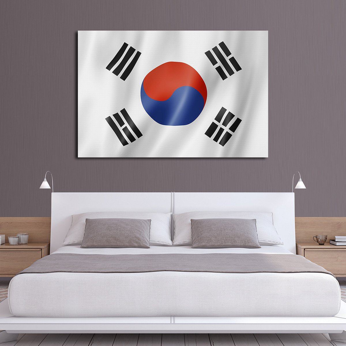 South Korea Flag Multi Panel Canvas Wall Art