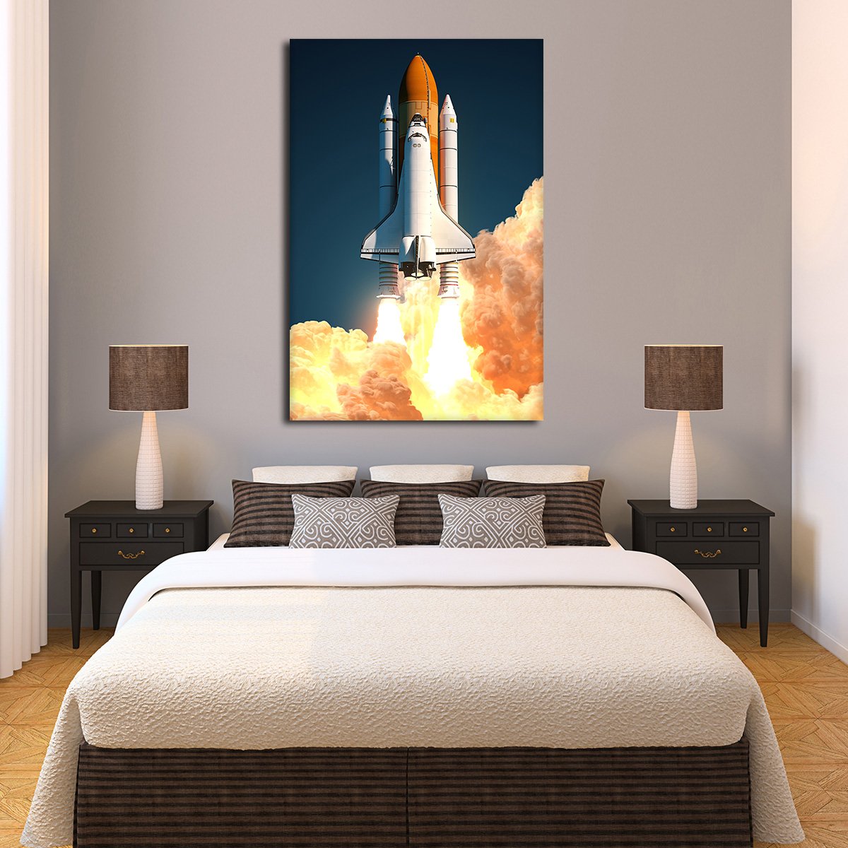 Space Shuttle Atlantis Multi Panel Canvas Wall Art