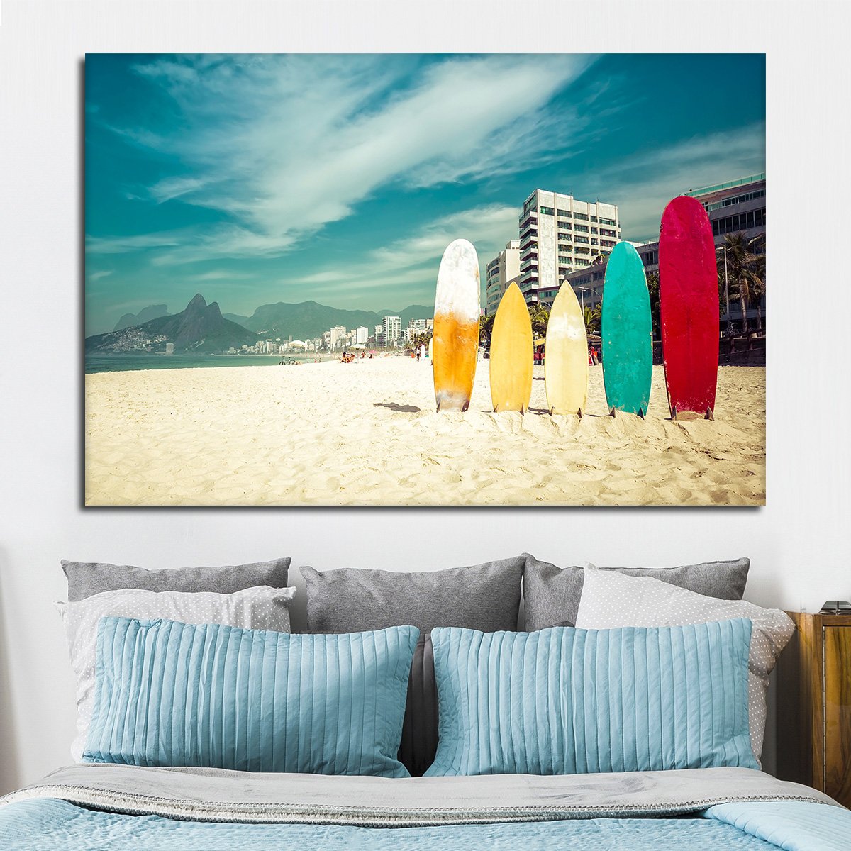 Standing Surfboards Multi Panel Canvas Wall Art