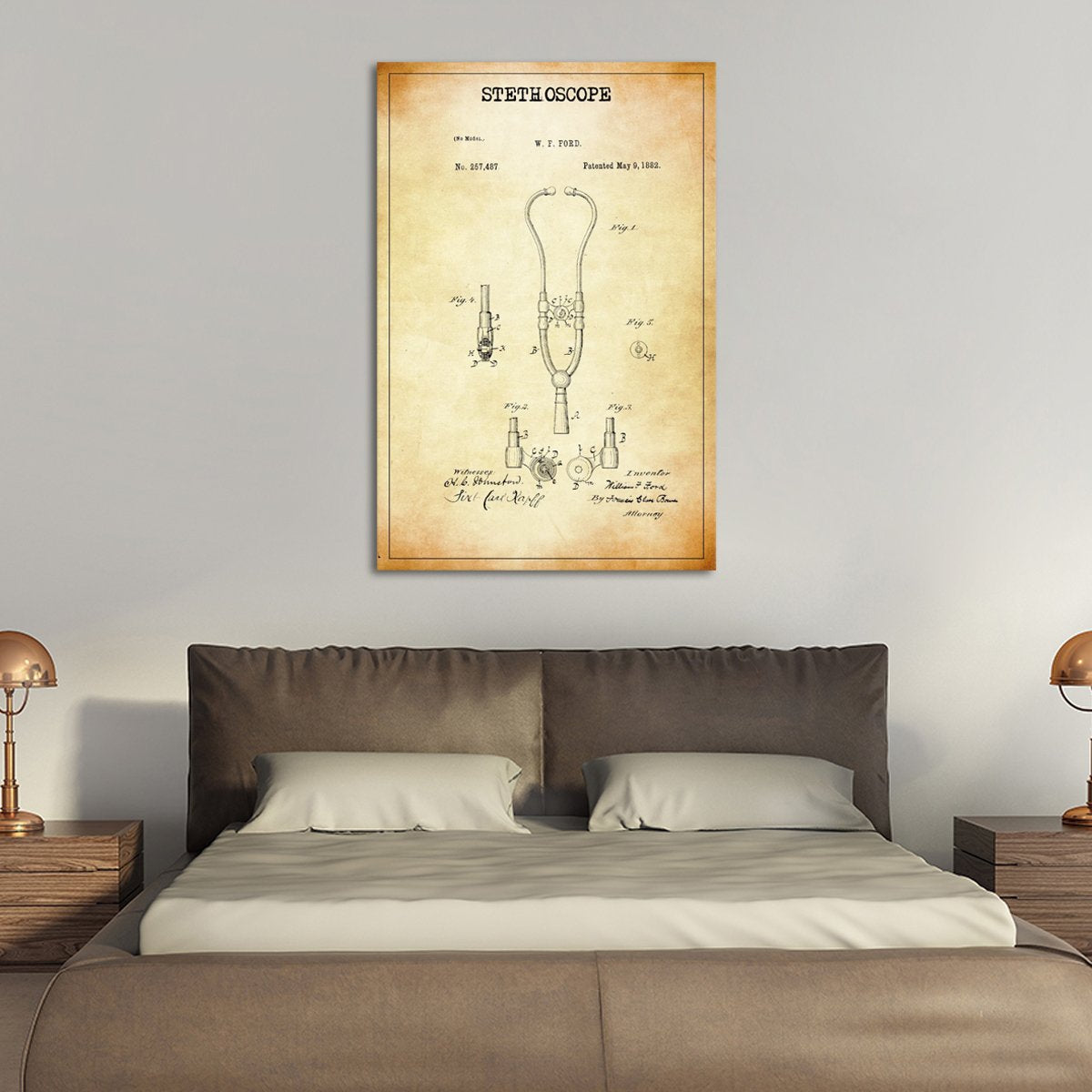 Stethoscope Patent Canvas Wall Art