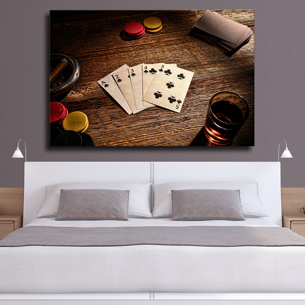 Straight Flush Multi Panel Canvas Wall Art