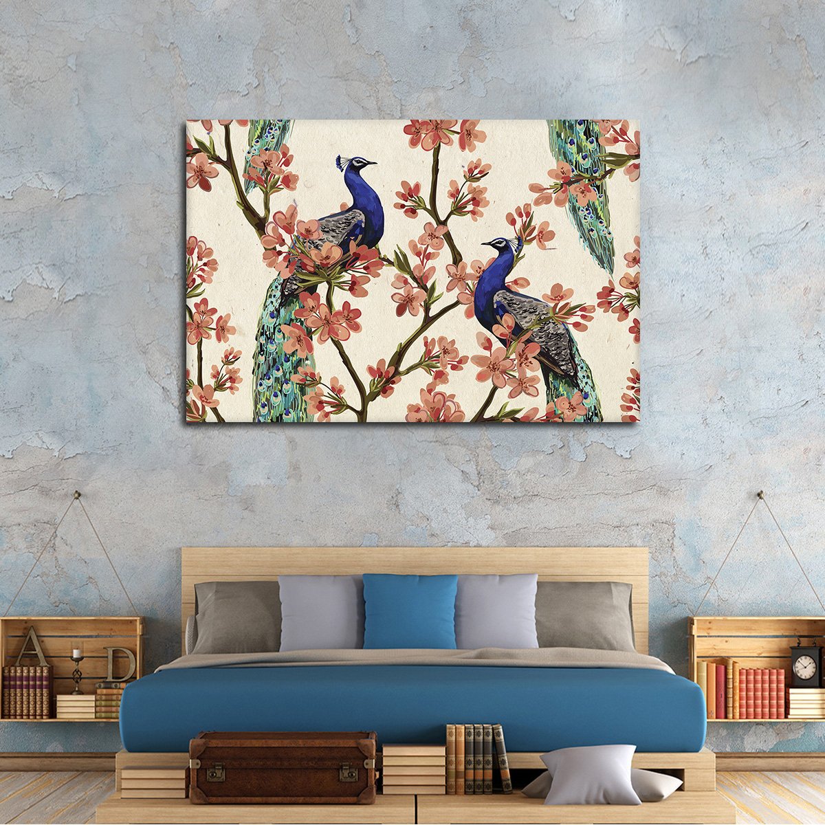 Royal Peacocks Multi Panel Canvas Wall Art