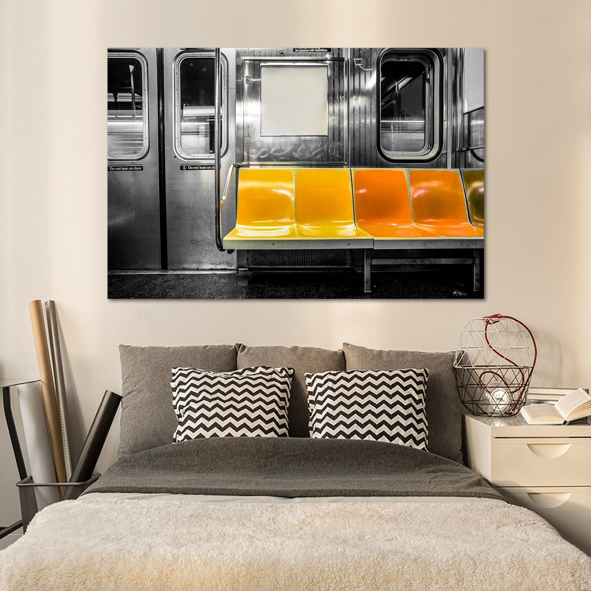 Subway Bench Pop Multi Panel Canvas Wall Art