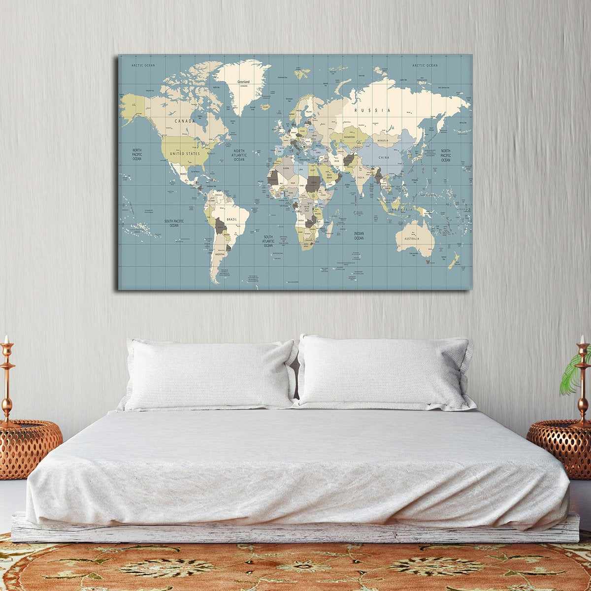 Water Blue World Multi Panel Canvas Wall Art