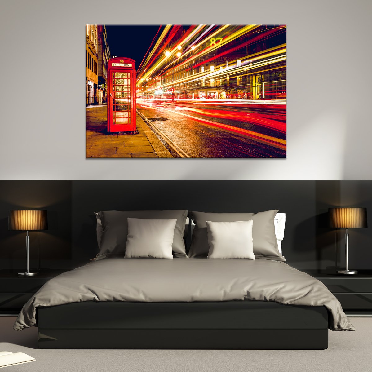 London Telephone Booth Multi Panel Canvas Wall Art