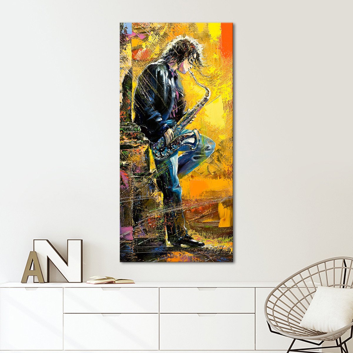 Tenor Saxophone Multi Panel Canvas Wall Art